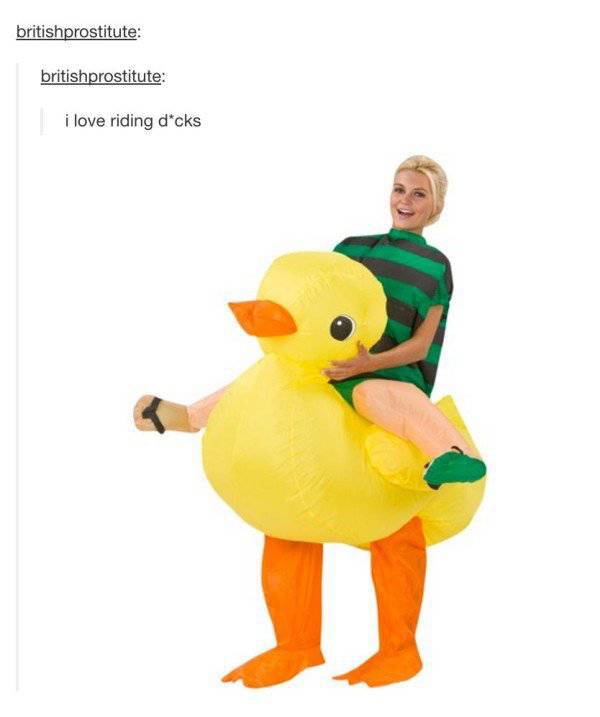 tumblr - rubber ducky costume - britishprostitute britishprostitute i love riding dicks