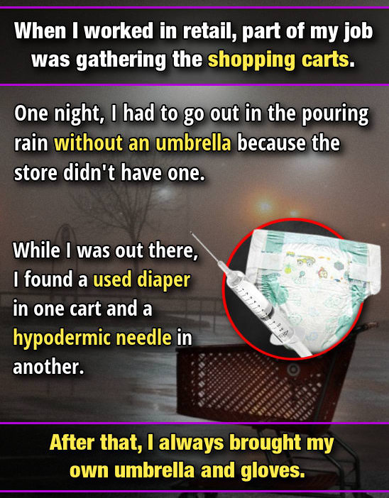 frohes fest und guten rutsch - When I worked in retail, part of my job was gathering the shopping carts. One night, I had to go out in the pouring rain without an umbrella because the store didn't have one. While I was out there, I found a used diaper in 