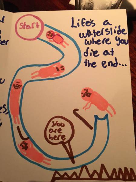 11 year old birthday cards - water slide Life's a.. where you die at the end... you are here