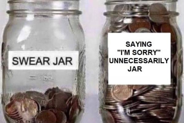 im sorry jar - Swear Jar Saying "I'M Sorry" Unnecessarily Jar