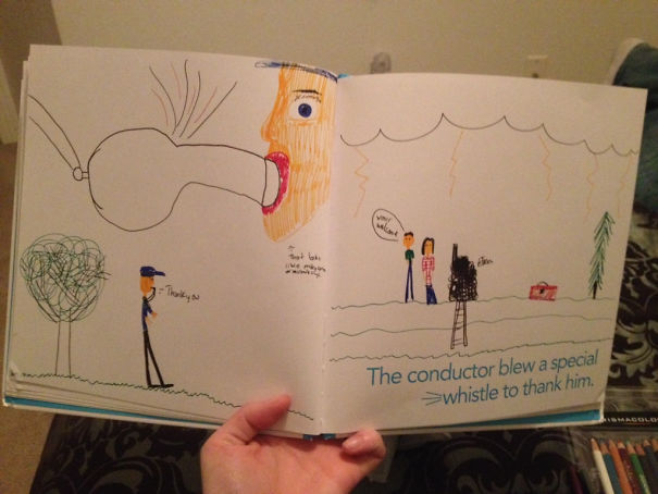 "Made A Book For My Dad For Father's Day. My 13-Year-Old Sister Could Use Practice Drawing Whistles."