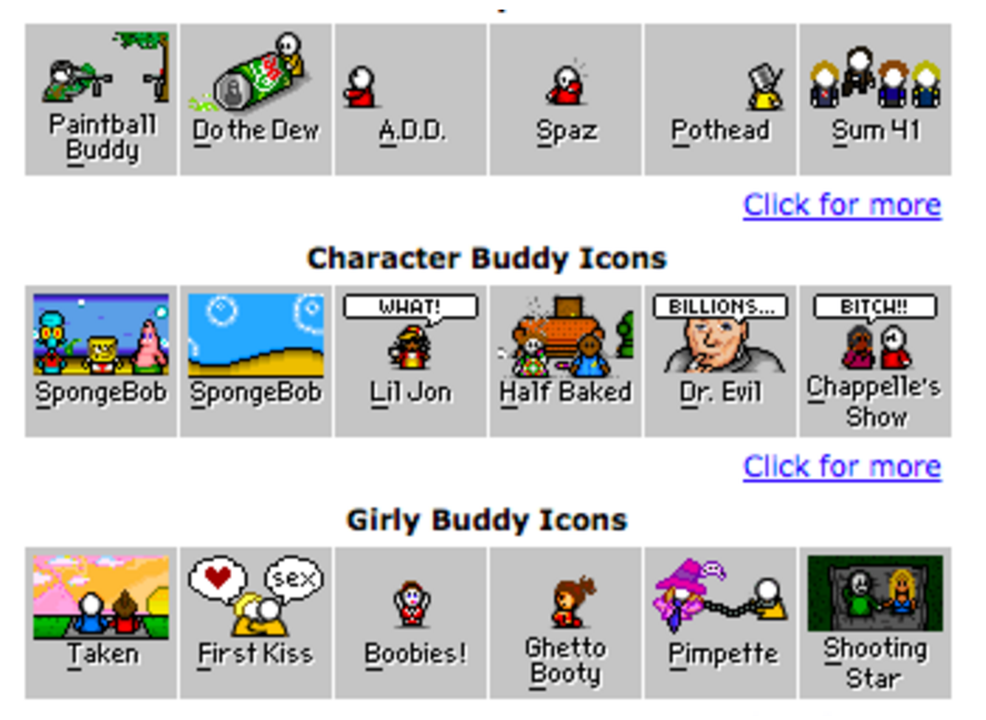 Choosing the perfect (often problematic) buddy icon on AIM.