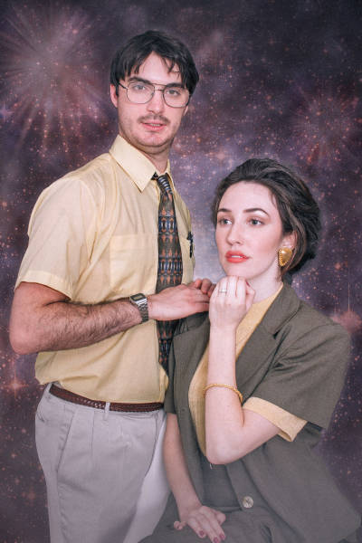 Couple Decides To Do A 80s Style Engagement Photoshoot