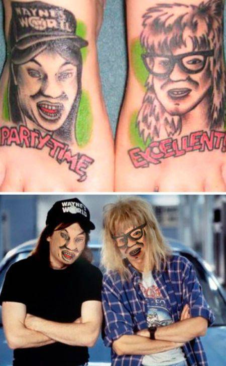 waynes world feet tattoo