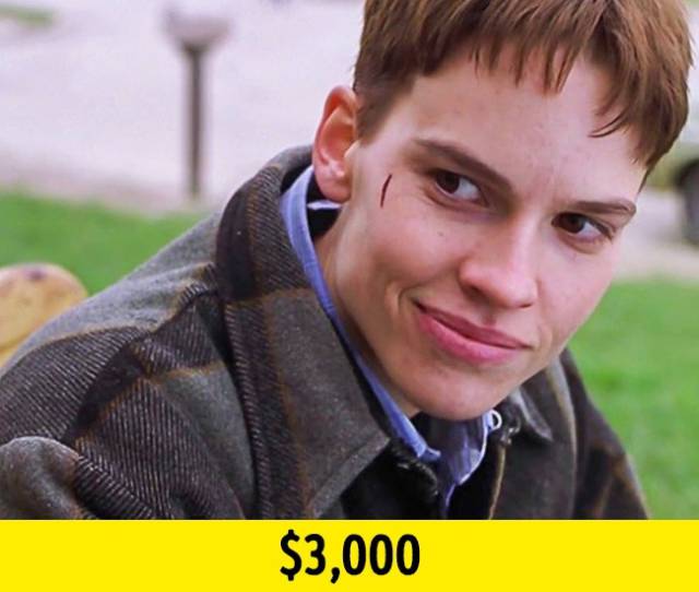 6. Hilary Swank — Boys Don’t Cry: The creators of Boys Don’t Cry (1999) valued Hilary Swank’s thoughtful acting at $3,000, an amount so meager it was not enough to get medical insurance. But all the hardships were not in vain: for this brilliantly performed role Swank received an Oscar, and her payment for her next film, The Affair of the Necklace (2001), was already $3 million.