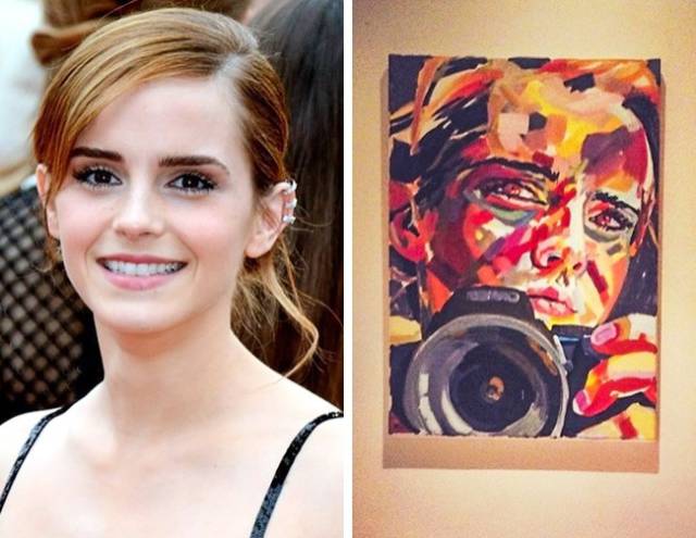Emma Watson’s hobby is self-portrait painting: The actress’s house is full of unusual curiosities and paintings of her own creation, which are just as beautiful and elegant as those of renowned artists.