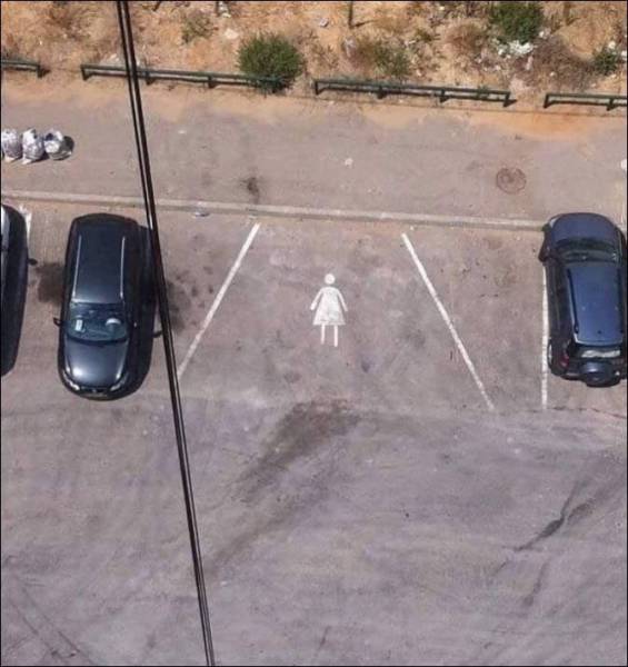 women parking funny