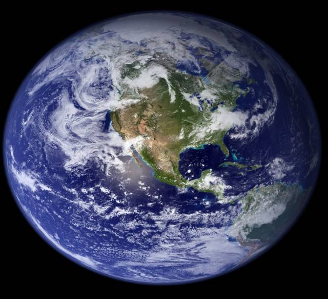 MYTH: The Earth is a perfect sphere.
Earth is slightly flattened at the poles and bulges at the equator, giving it an oblong 3D shape called a spheroid.
This is because the planet rotates, and its rock behaves kind of like a merry-go-round: The closer you are to the edge of the merry-go-round, the stronger you have to grip a bar to not be flung off because of a greater centrifugal force.
At the equator, Earth's rotational speed is about 1,037 mph, which is about 60% of the speed a bullet travels after it shoots out of the muzzle, typically. But farther north or south, it's slower — New York City, for instance, moves at 786 mph.
Rock is somewhat gummy and plastic beneath the Earth's crust. So unlike the stiff metal of a merry-go-round, the forces of rotation and gravity create a bulge along the equator. In fact, if you were to stand at sea level on the equator, you'd be more than 13 miles farther away from Earth's center than if you were at sea level on either pole.
Because of climate change and the melting of glaciers (and less weight pushing down on the crust), scientists think that bulge is growing — even though it should be decreasing as the Earth's rotation slows by a fraction of a second each year.