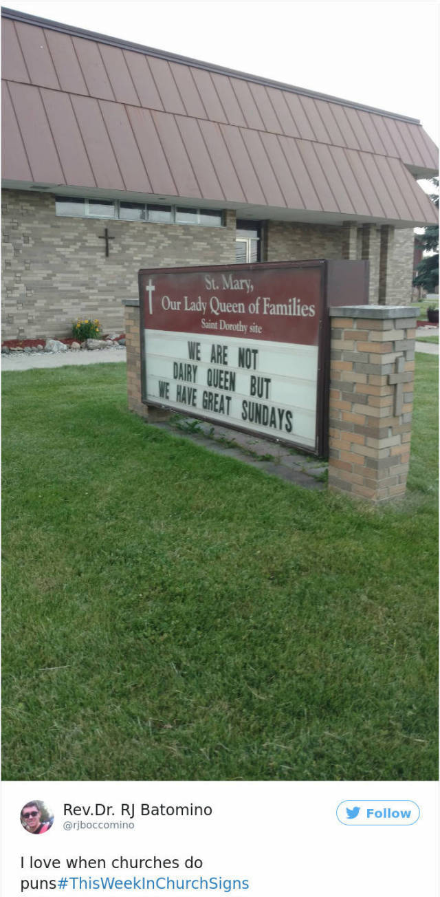 grass - 100 St. Mary, | Our Lady Queen of Families Saint Dorothy site We Are Not Dairy Queen But We Have Great Sundays Rev.Dr. Rj Batomino I love when churches do puns Signs