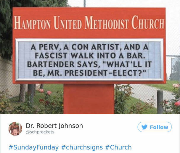 roosevelt middle school oakland - Hampton United Methodist Church A Perv, A Con Artist, And A Fascist Walk Into A Bar. Bartender Says, "What'Ll It Be. Mr. PresidentElect?" Dr. Robert Johnson Funday