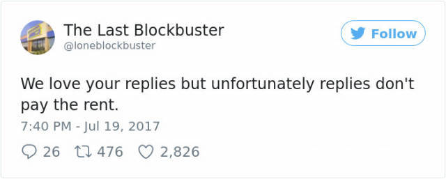 xxxtantacion tweets - The Last Blockbuster y We love your replies but unfortunately replies don't pay the rent. 9 26 12 476 2,826