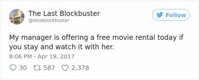 social experiment accept compliments - The Last Blockbuster y My manager is offering a free movie rental today if you stay and watch it with her. 30 12 587 2,378