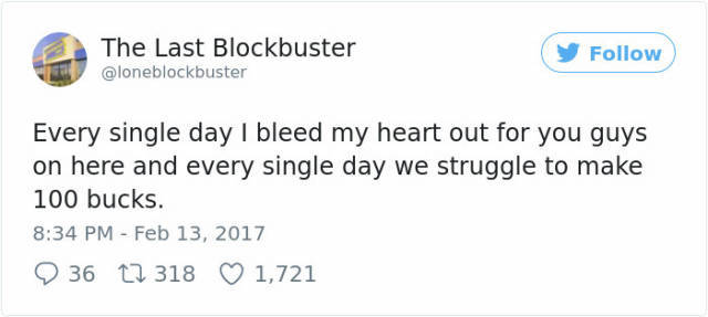 brexit tweets - The Last Blockbuster Every single day I bleed my heart out for you guys on here and every single day we struggle to make 100 bucks. 2 36 12 318 1,721
