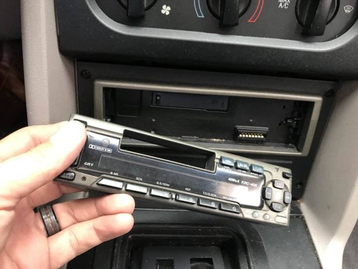 Removing your car radio's faceplate so that no one could steal it