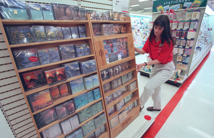 Them nature sounds CD display cases at Target