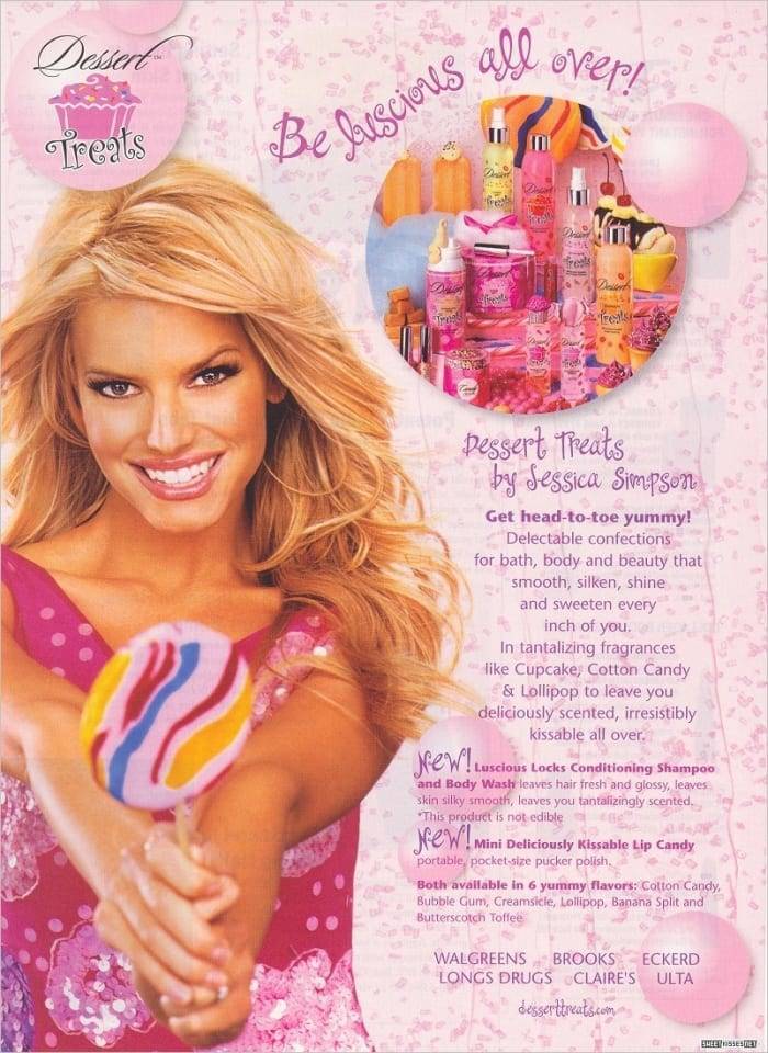 Jessica Simpson released a line of edible body lotions and beauty products