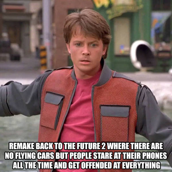 back to the future jacket - Remake Back To The Future 2 Where There Are No Flying Cars But People Stare At Their Phones All The Time And Get Offended At Everything