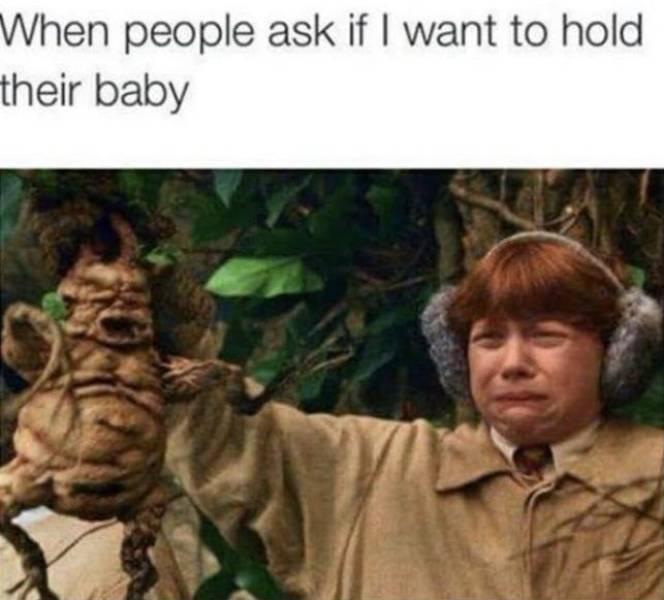 hate kids meme - When people ask if I want to hold their baby