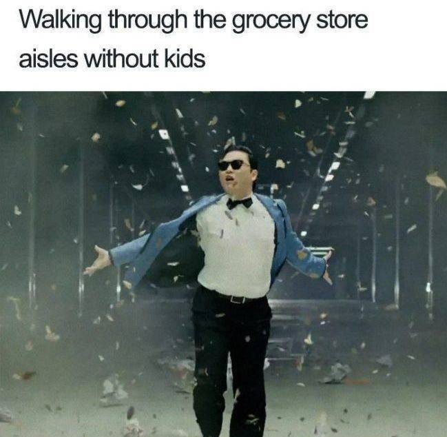 psy gangnam style - Walking through the grocery store aisles without kids