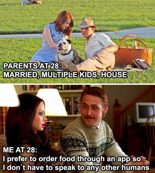 friendship - Parents At 28 Married, Multiple Kids, House Me At 28 I prefer to order food through an app so I don't have to speak to any other humans