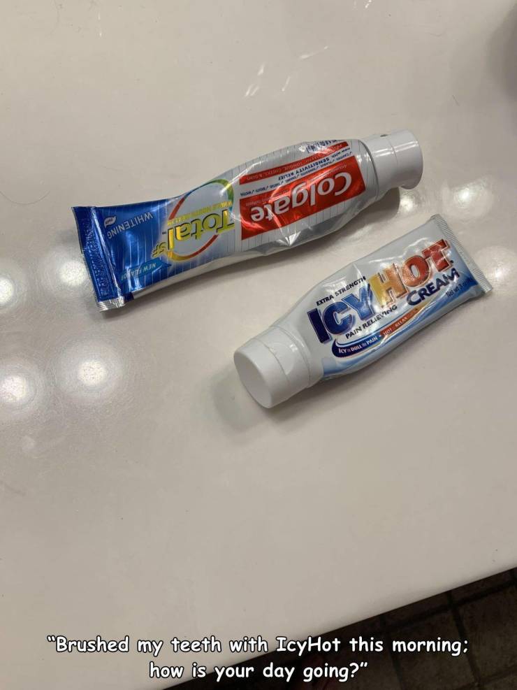 Rey Pain Bilan Kliainen Obs Oning Lihm Teror jeblo Extra Strength Icy Pain Relieving Cream Par "Brushed my teeth with IcyHot this morning how is your day going?"