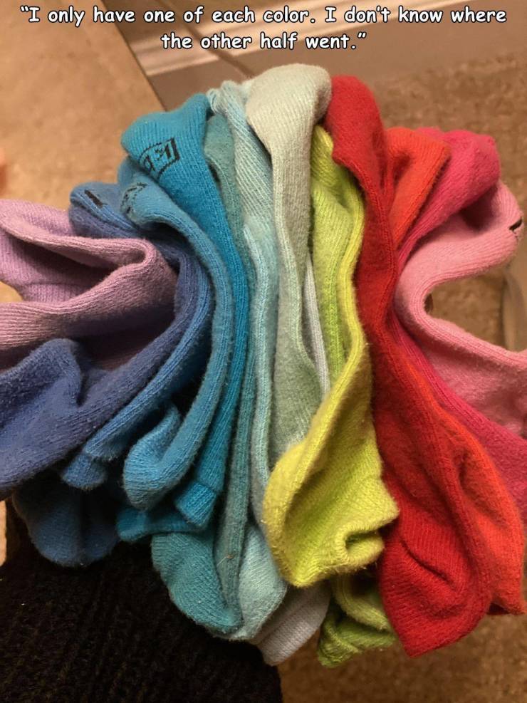 wool - "I only have one of each color. I don't know where the other half went."