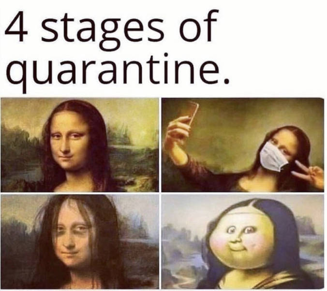 4 stages of quarantine mona lisa - 4 stages of quarantine.