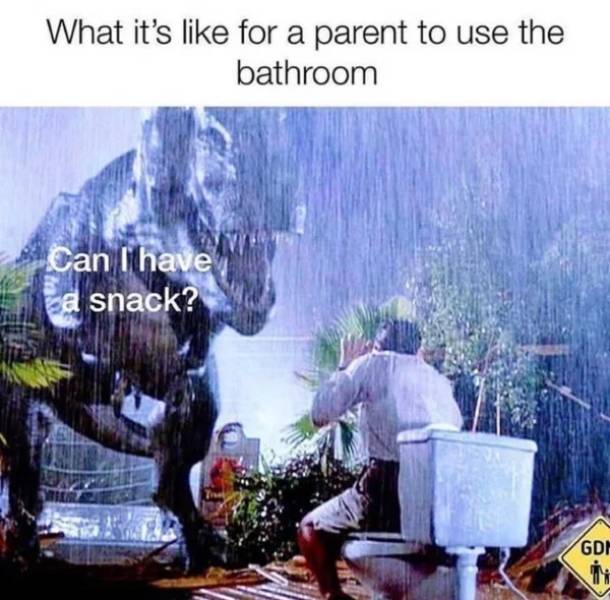 t rex jurassic park - What it's for a parent to use the bathroom Can I have a snack? Gdp