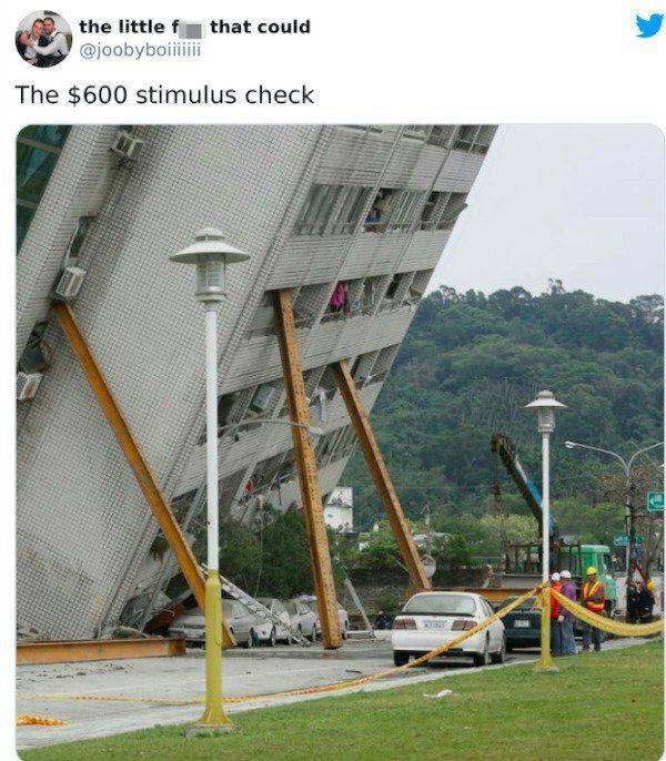 falling building meme template - the little f that could The $600 stimulus check Kun