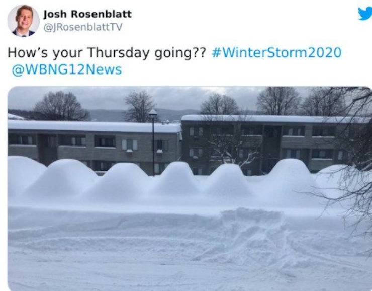 snow - Josh Rosenblatt How's your Thursday going?? 2020