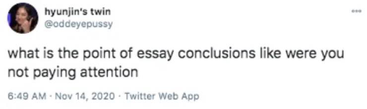 olivia pierson author tweet - hyunjin's twin what is the point of essay conclusions were you not paying attention Twitter Web App