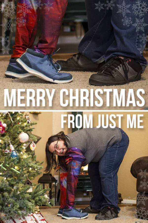 funny christmas card single girl - Merry Christmas From Just Me
