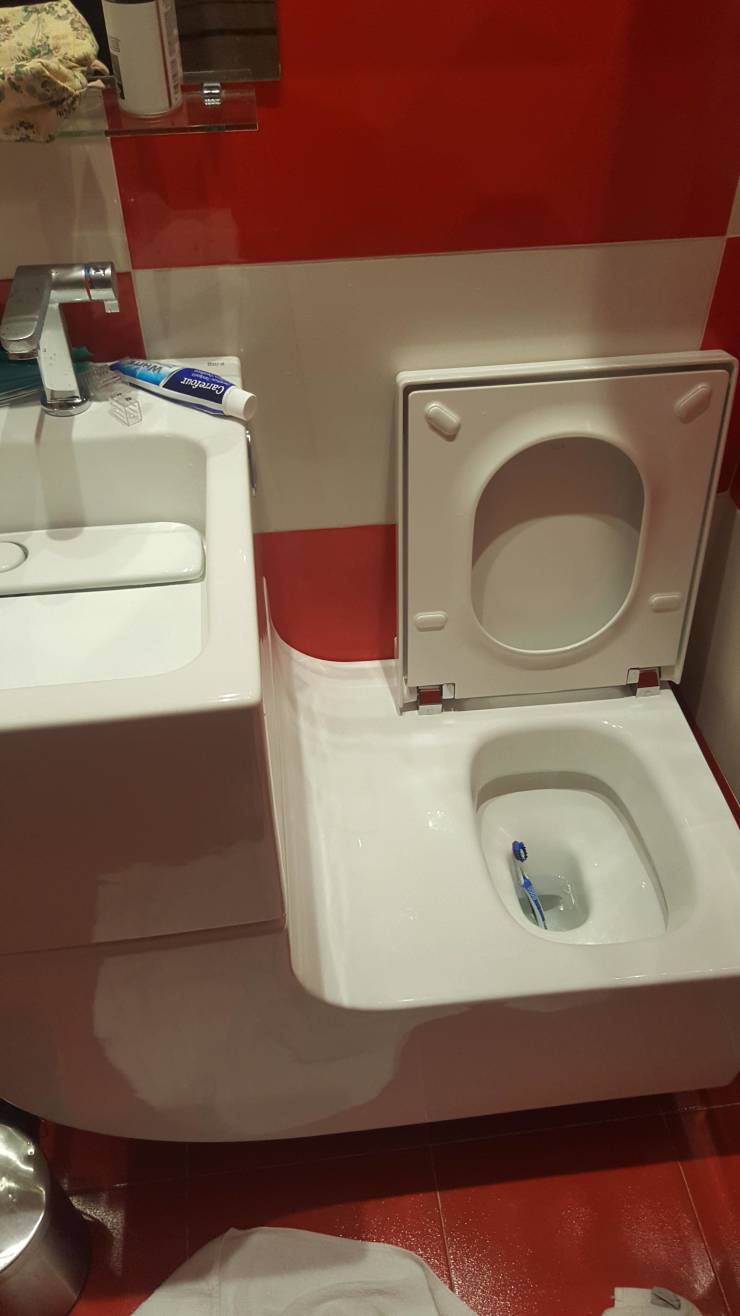 sink attached to toilet