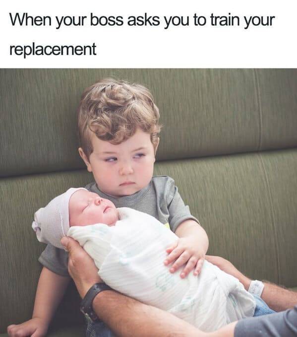 funny coworker memes - When your boss asks you to train your replacement