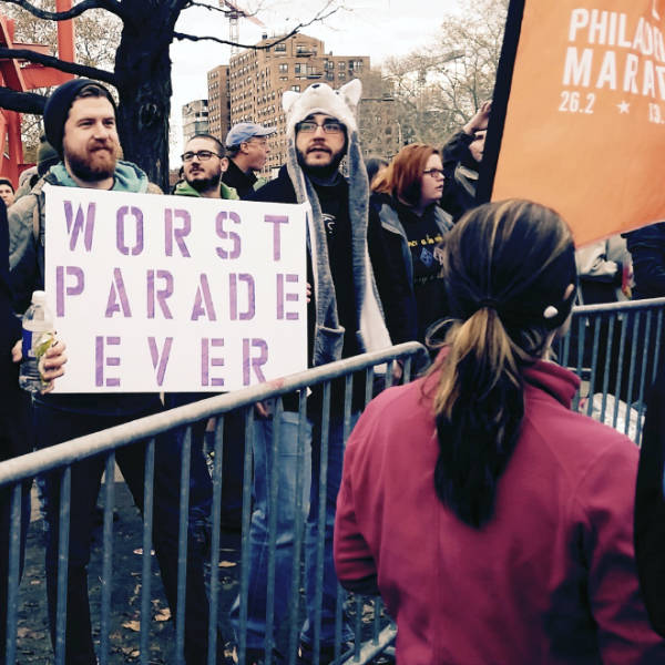 protest - Phila Maran 26.2 1 Worst Parade Ever