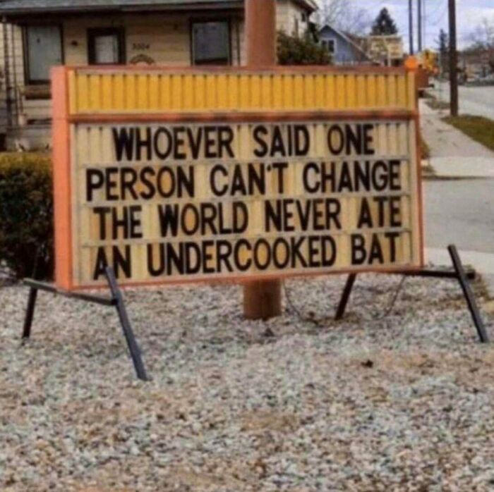 whoever said one person can change the world never ate an undercooked bat - Whoever Said One Person Cant Change The World Never Ate An Undercooked Bat