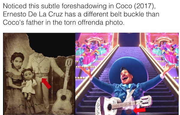 hector coco - Noticed this subtle foreshadowing in Coco 2017, Ernesto De La Cruz has a different belt buckle than Coco's father in the torn offrenda photo.