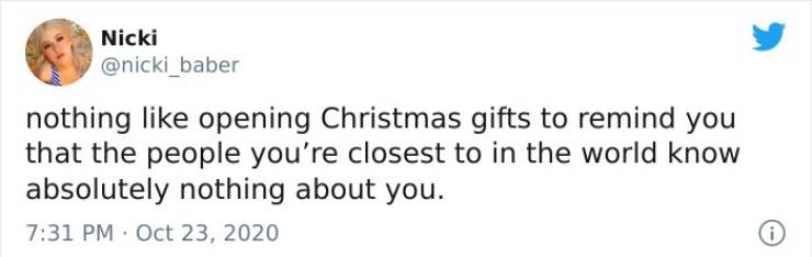 paper - Nicki baber nothing opening Christmas gifts to remind you that the people you're closest to in the world know absolutely nothing about you.