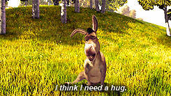 sad donkey shrek gif - I think I need a hug. Ww