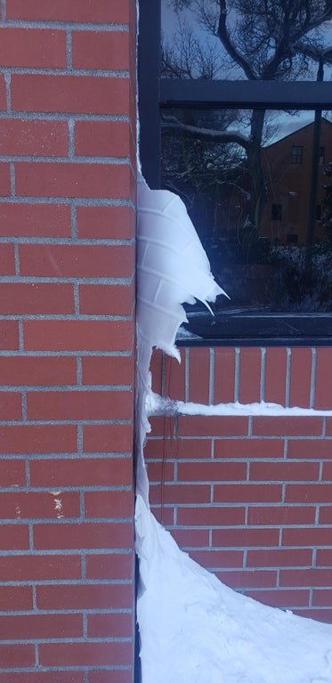 “The way the snow peeled off of the brick.”