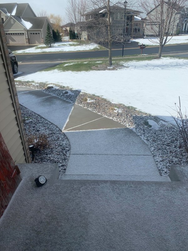 “The way the sunlight melted the snow on my walkway.”