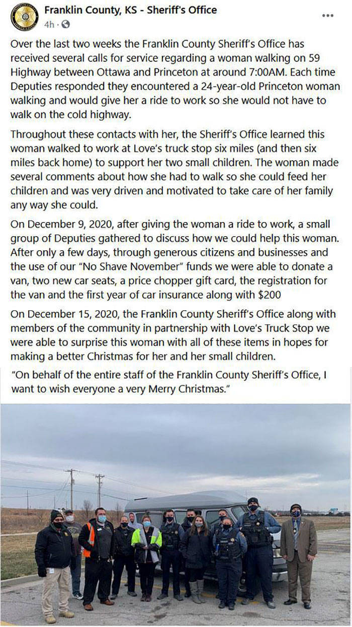 inspirational photos - Over the last two weeks the Franklin County Sheriff's Office has received several calls for service regarding a woman walking on 59 Highway between Ottawa and Princeton at around Am.