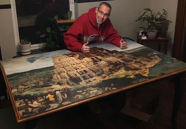 “5000-piece jigsaw puzzle on my dining table. Corner to corner and edge to edge.”