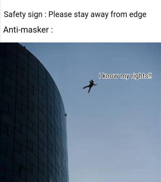 sky - Safety sign Please stay away from edge Antimasker I know my rights!!