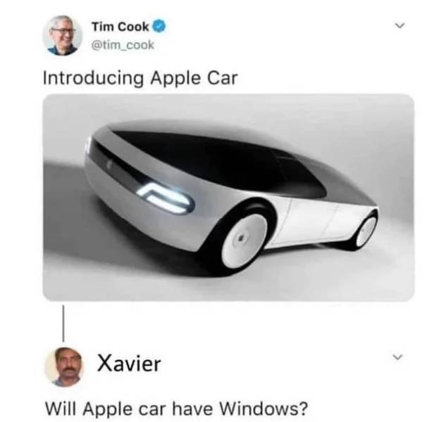 apple car price - > Tim Cook Introducing Apple Car Xavier Will Apple car have Windows?