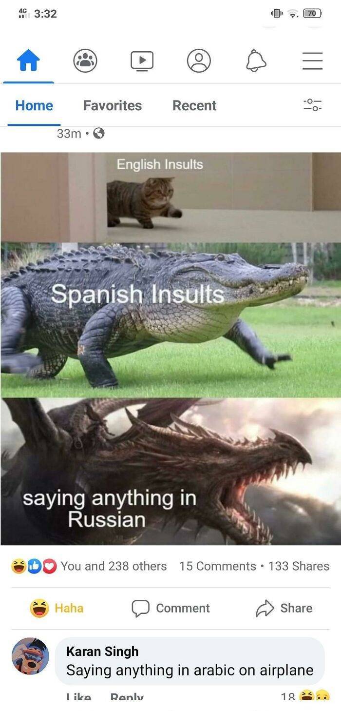 english insults spanish insults saying anything in russian - Ag 70 . O Home Favorites Recent O 33m. English Insults Spanish Insults saying anything in Russian You and 238 others 15 133 Haha Comment Karan Singh Saying anything in arabic on airplane Iike Ro