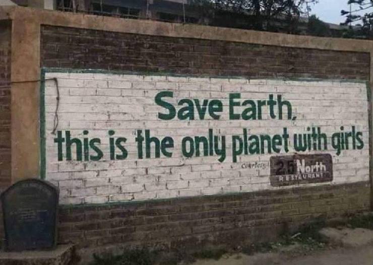 wall - Save Earth. this is the only planet with girls couples 2 North Resyaurants Es