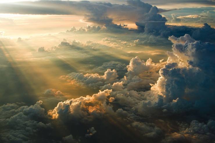 Sunset from above the clouds.