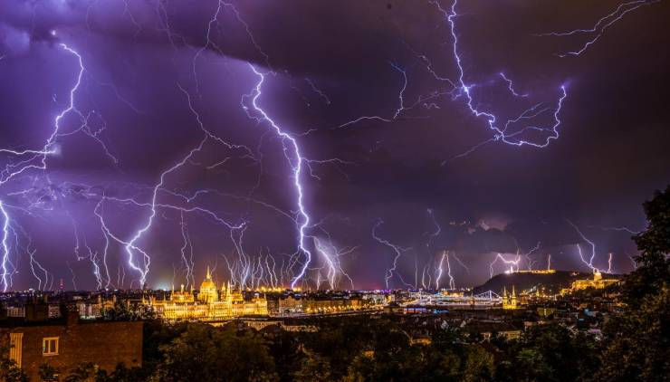 Two hours worth of lightning exposure in one photograph.