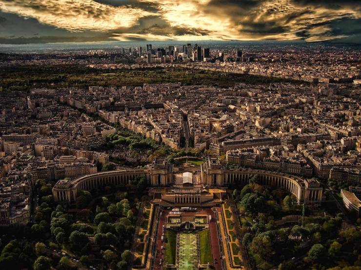 A view of Paris from the Eiffel Tower.